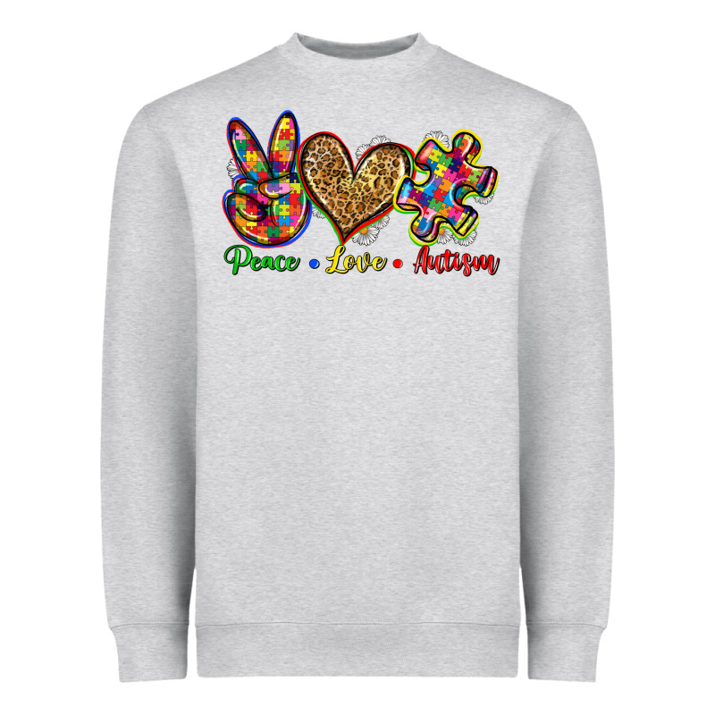 Peace Love Autism Heavyweight Sweatshirt by Zillion Design Studio | Teevron