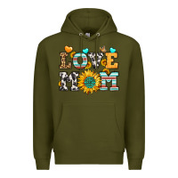 Army Green love mom Premium Hoodie - LillyAllenDesigns