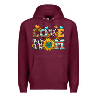 Burgundy love mom Premium Hoodie - LillyAllenDesigns