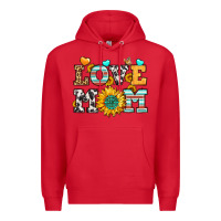 Red love mom Premium Hoodie - LillyAllenDesigns