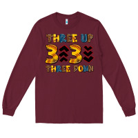 Burgundy three up three down softball Long Sleeve Tee - AdoDesignShop