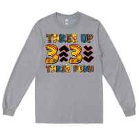 Heather Grey three up three down softball Long Sleeve Tee - AdoDesignShop
