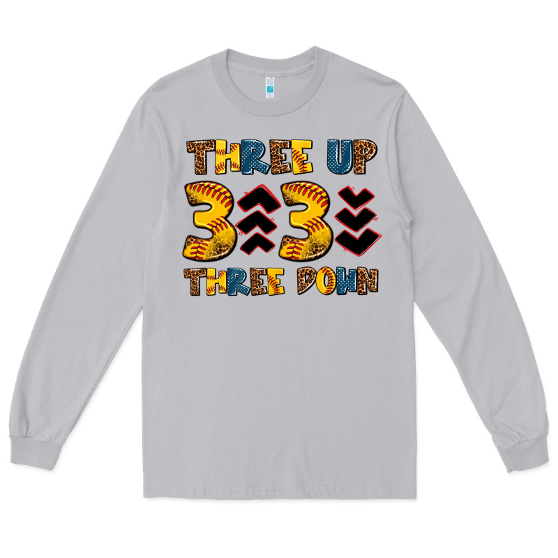 Three Up Three Down Softball Long Sleeve Tee by AdoDesignShop | Teevron