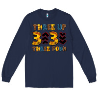 Navy three up three down softball Long Sleeve Tee - AdoDesignShop