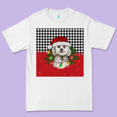 Christmas Bichon Frise Dog Premium Tee Designed By Barkaloodesign
