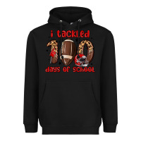 Black i tackled 100 days of school Heavyweight Hoodie - MaliasSmallBusiness