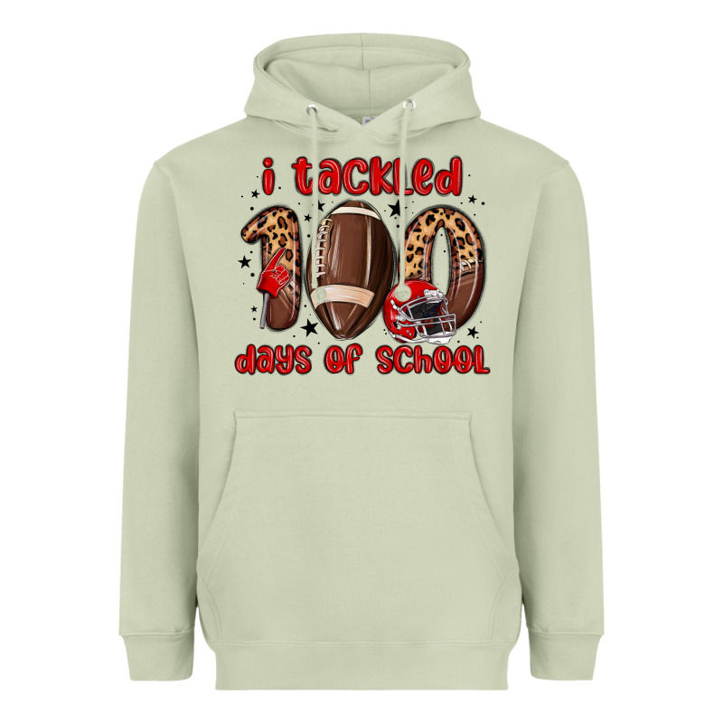 I Tackled 100 Days Of School Heavyweight Hoodie by MaliasSmallBusiness | Teevron