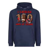 Navy i tackled 100 days of school Heavyweight Hoodie - MaliasSmallBusiness
