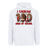 White i tackled 100 days of school Heavyweight Hoodie - MaliasSmallBusiness