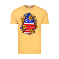 Vintage Mustard American flag arrowhead Vintage Tee - Neo Western