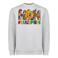 Heather Grey mom #autism life Heavyweight Sweatshirt - Zillion Design Studio