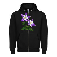 Black rocky mountain columbine Zipper Hoodie - LillyAllenDesigns