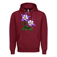 Burgundy rocky mountain columbine Zipper Hoodie - LillyAllenDesigns