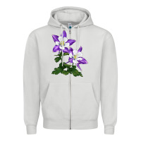 Dove Grey rocky mountain columbine Zipper Hoodie - LillyAllenDesigns