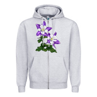 Heather Grey rocky mountain columbine Zipper Hoodie - LillyAllenDesigns