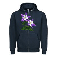 Navy rocky mountain columbine Zipper Hoodie - LillyAllenDesigns