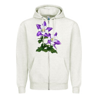 Oatmeal Heather rocky mountain columbine Zipper Hoodie - LillyAllenDesigns
