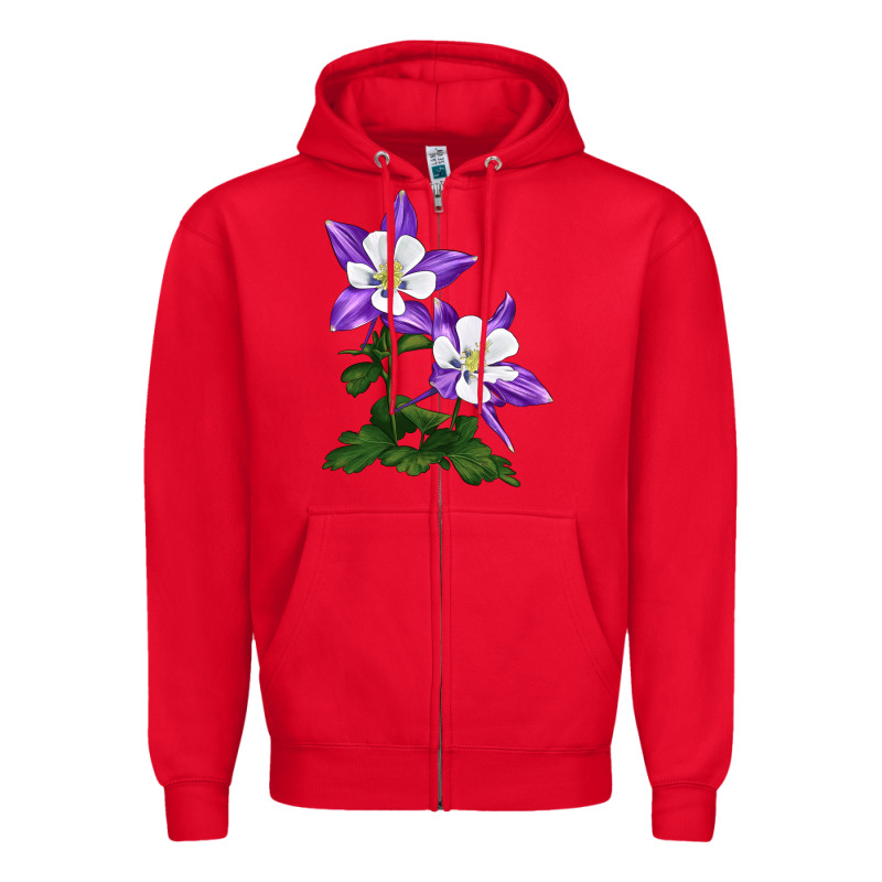 Rocky Mountain Columbine Zipper Hoodie by LillyAllenDesigns | Teevron