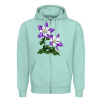Seafoam rocky mountain columbine Zipper Hoodie - LillyAllenDesigns
