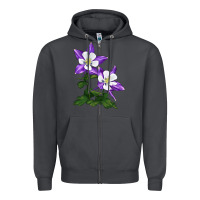 Smoke rocky mountain columbine Zipper Hoodie - LillyAllenDesigns