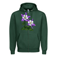 Sports Green rocky mountain columbine Zipper Hoodie - LillyAllenDesigns