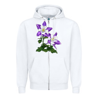 White rocky mountain columbine Zipper Hoodie - LillyAllenDesigns