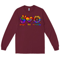 Burgundy peace love equality Long Sleeve Tee - JahusDesignShop