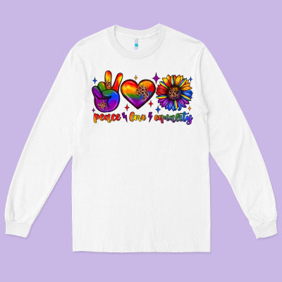 Peace Love Equality Long Sleeve Tee Designed By Jahusdesignshop
