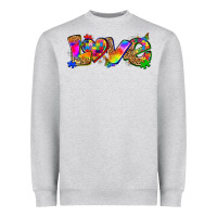 Heather Grey love autism Heavyweight Sweatshirt - Zillion Design Studio