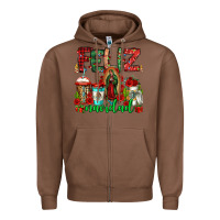 Chestnut feliz navidad lady of Guadalupe christmas coffee Zipper Hoodie - Jasminsmagicworld