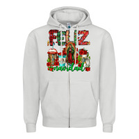 Dove Grey feliz navidad lady of Guadalupe christmas coffee Zipper Hoodie - Jasminsmagicworld