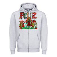 Heather Grey feliz navidad lady of Guadalupe christmas coffee Zipper Hoodie - Jasminsmagicworld
