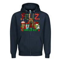 Navy feliz navidad lady of Guadalupe christmas coffee Zipper Hoodie - Jasminsmagicworld