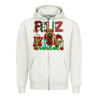 Oatmeal Heather feliz navidad lady of Guadalupe christmas coffee Zipper Hoodie - Jasminsmagicworld