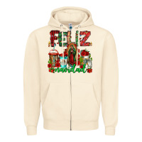 Sandshell feliz navidad lady of Guadalupe christmas coffee Zipper Hoodie - Jasminsmagicworld