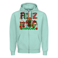 Seafoam feliz navidad lady of Guadalupe christmas coffee Zipper Hoodie - Jasminsmagicworld
