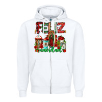 White feliz navidad lady of Guadalupe christmas coffee Zipper Hoodie - Jasminsmagicworld