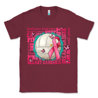 Burgundy pink out breast cancer volleyballs Classic Tee - AdoDesignShop