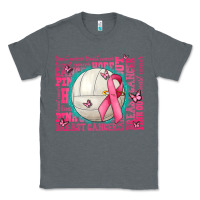 Charcoal Heather pink out breast cancer volleyballs Classic Tee - AdoDesignShop
