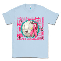 Dusty Blue pink out breast cancer volleyballs Classic Tee - AdoDesignShop