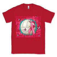Red pink out breast cancer volleyballs Classic Tee - AdoDesignShop