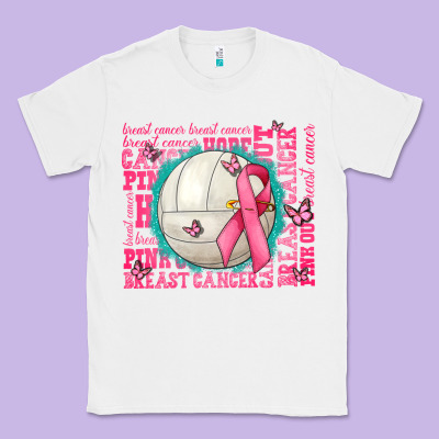 Pink Out Breast Cancer Volleyballs Classic Tee Designed By Adodesignshop