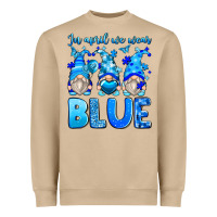 Mushroom in april we wear blue autism gnomes Heavyweight Sweatshirt - Zillion Design Studio