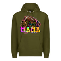 Army Green football mama Premium Hoodie - LillyAllenDesigns