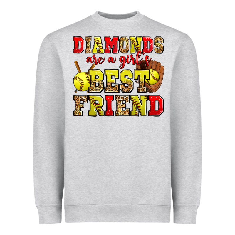 Diamonds Are A Girl's Best Friend Softball Heavyweight Sweatshirt by Zillion Design Studio | Teevron
