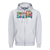 Heather Grey hippie soul caravan Zipper Hoodie - BarkalooDesign