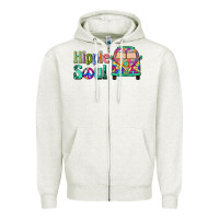 Oatmeal Heather hippie soul caravan Zipper Hoodie - BarkalooDesign