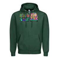 Sports Green hippie soul caravan Zipper Hoodie - BarkalooDesign