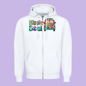 Hippie Soul Caravan Zipper Hoodie Designed By Barkaloodesign