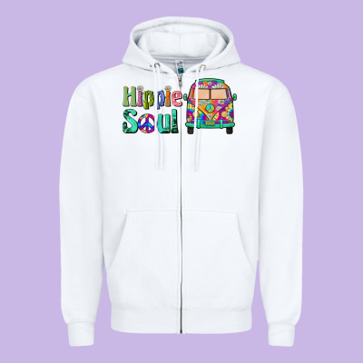 Hippie Soul Caravan Zipper Hoodie Designed By Barkaloodesign
